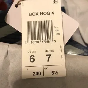 Adidas box hogs size 6 in men’s and 7 in woman’s in new condition and not worn. adidas Box Hog 3 Cloud White Black for Sale | Authenticity  main image 2